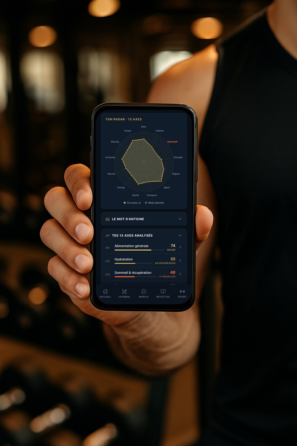 Ton radar 13 axes dans l'app